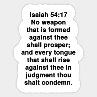 Isaiah 54:17  King James Version (KJV) Bible Verse Typography Sticker